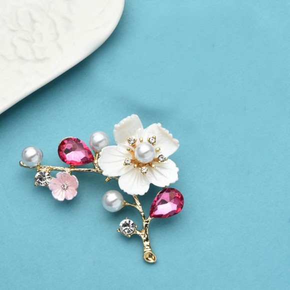 Брошь веточка с цветком Брошь веточка с цветком