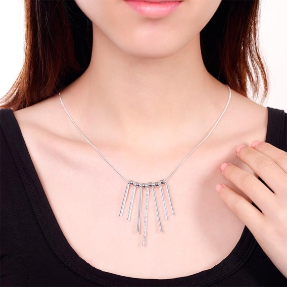 Набір прикрас мікс палички срібні: сережки та кольє Набір прикрас мікс палички срібні: сережки та кольє