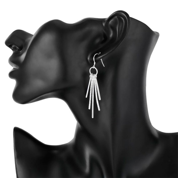 Набір прикрас мікс палички срібні: сережки та кольє Набір прикрас мікс палички срібні: сережки та кольє